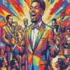 Musician man art diamond painting kit featuring a male musician