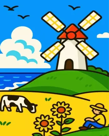 Peaceful Farm Landscape Diamond Painting Kit