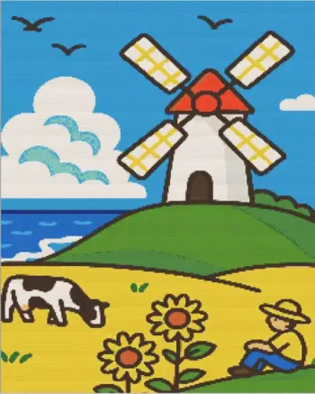 Peaceful Farm Landscape Diamond Painting Kit