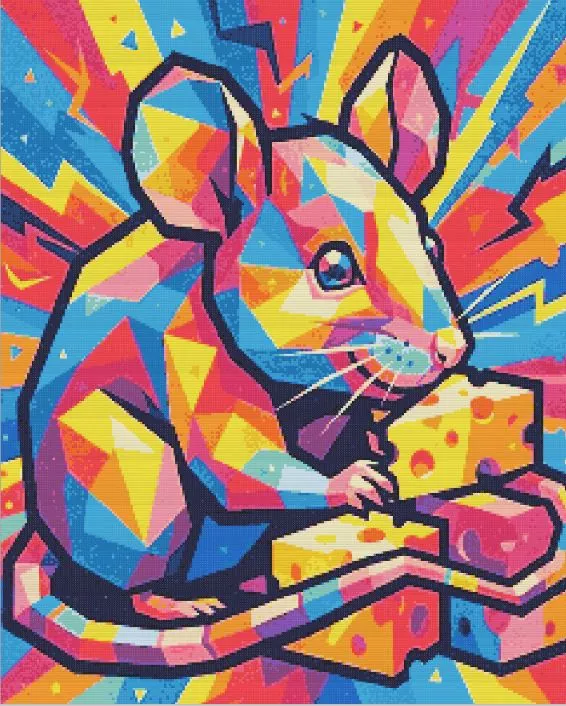 pop art mouse Diamond Paints Pop art mouse diamond painting kit with vibrant colors and playful design