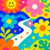 Retro Groovy Illustration Diamond Painting Kit