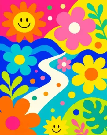 Retro Groovy Illustration Diamond Painting Kit