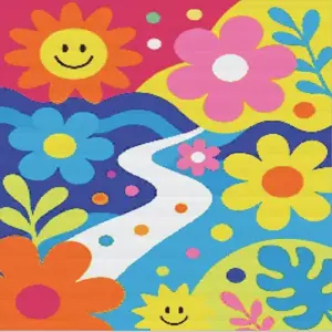 Retro Groovy Illustration Diamond Painting Kit